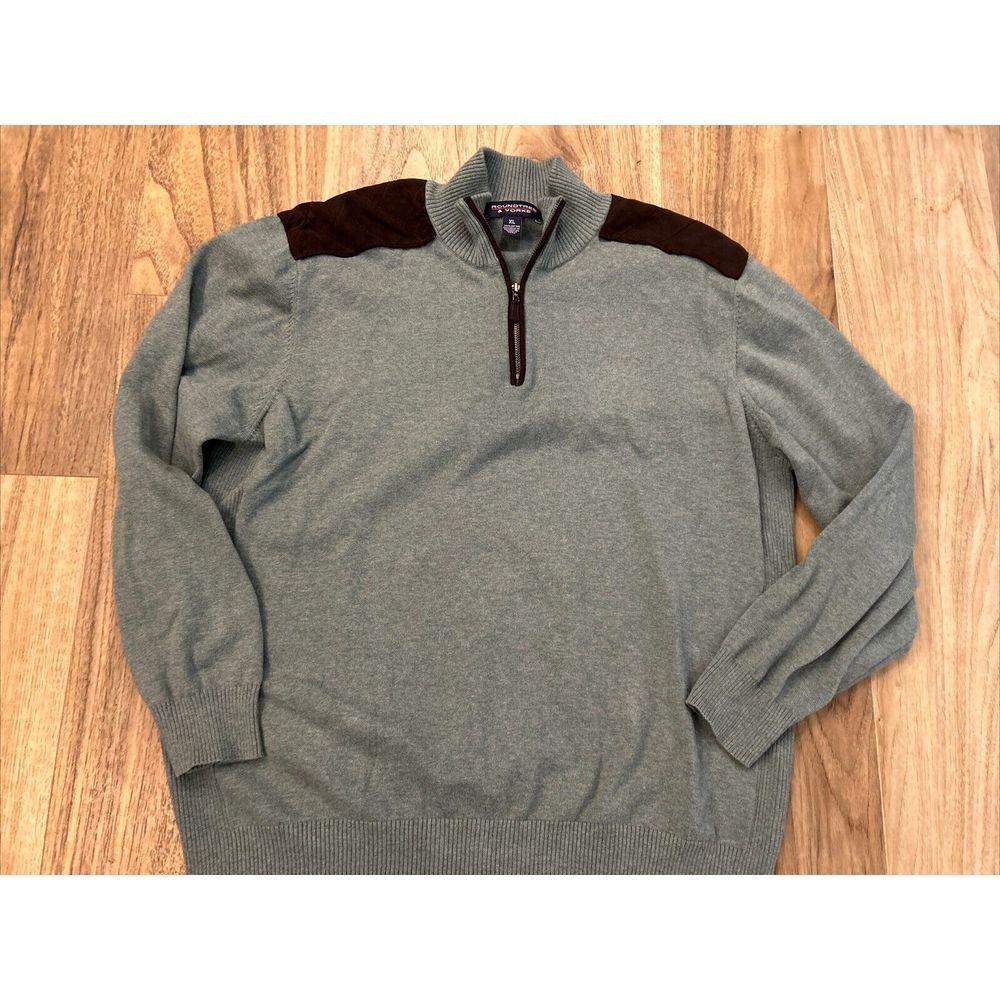 Roundtree & Yorke‎ Men's XL 1/4 Zip Mock Neck Sweater Cotton